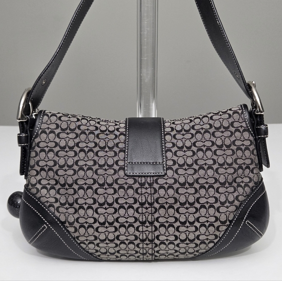 EXCELLENT VINTAGE COACH Y2K MINI SIGNATURE SOHO BUCKLE FLAP SHOULDER BAG 6818 - Picture 8 of 11